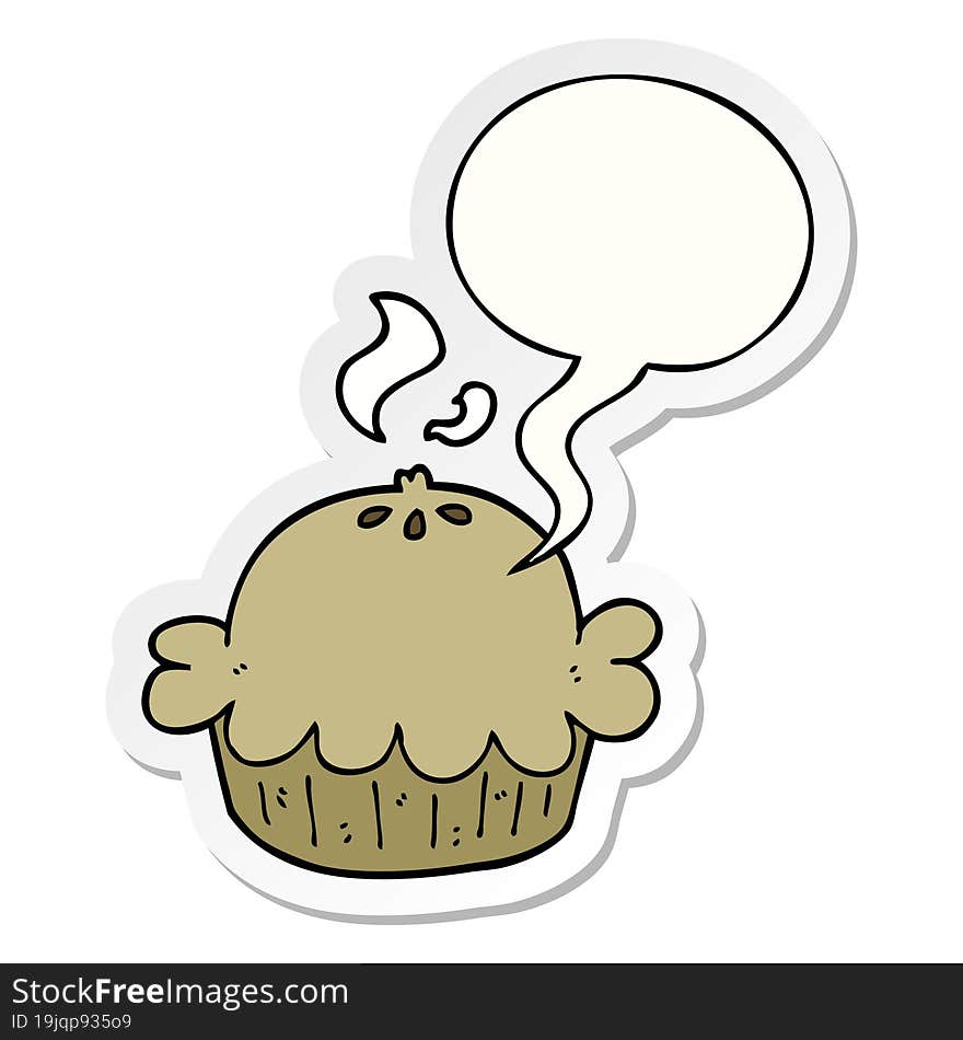 cartoon pie and speech bubble sticker