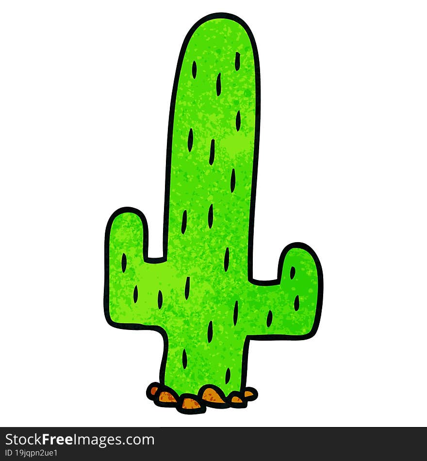 textured cartoon doodle of a cactus