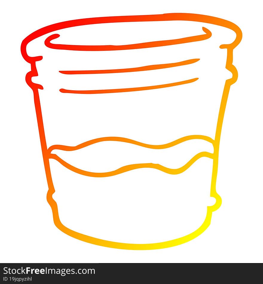 warm gradient line drawing of a cartoon glass of drink