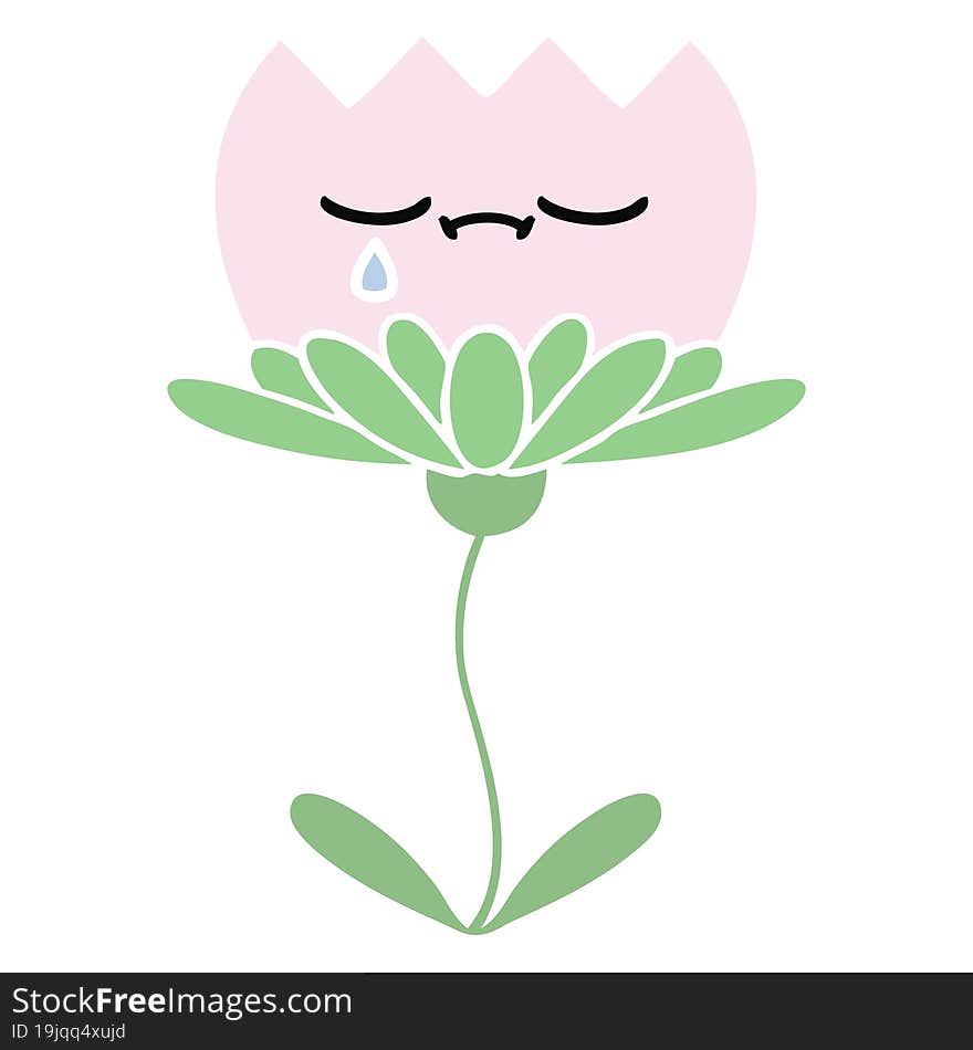 flat color retro cartoon of a flower