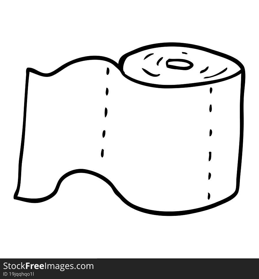 line drawing cartoon toilet roll