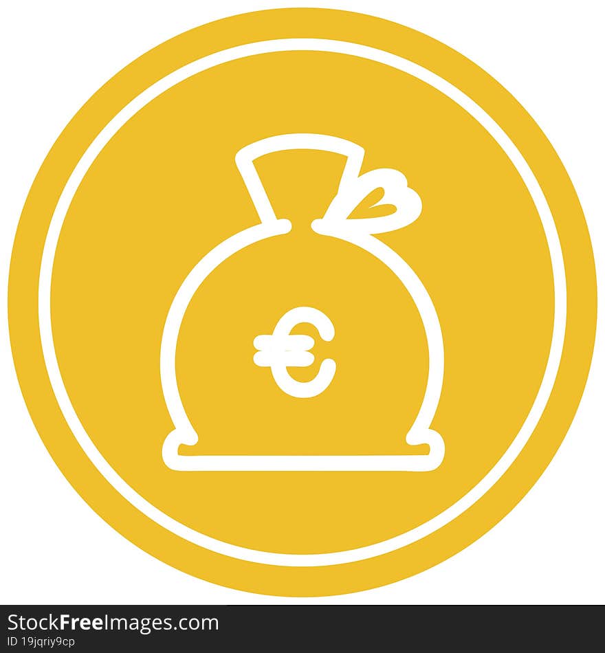 money sack circular icon