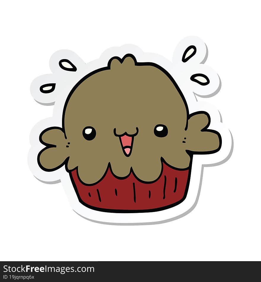 sticker of a cute cartoon pie