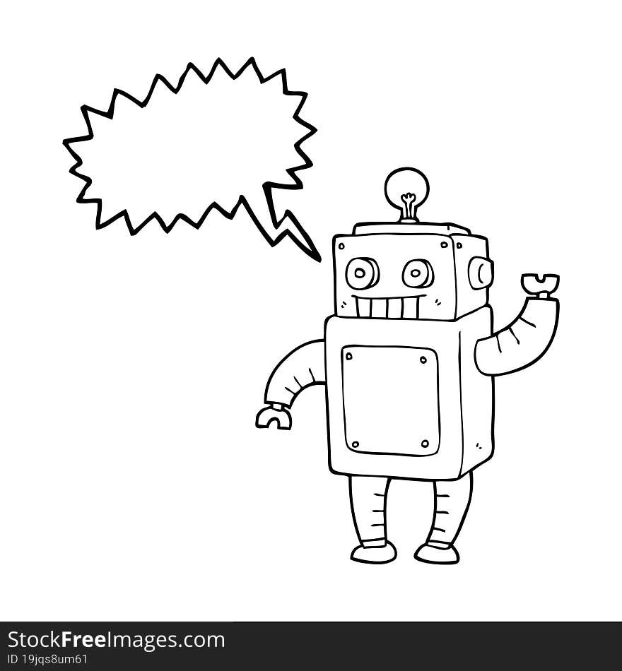 speech bubble cartoon robot