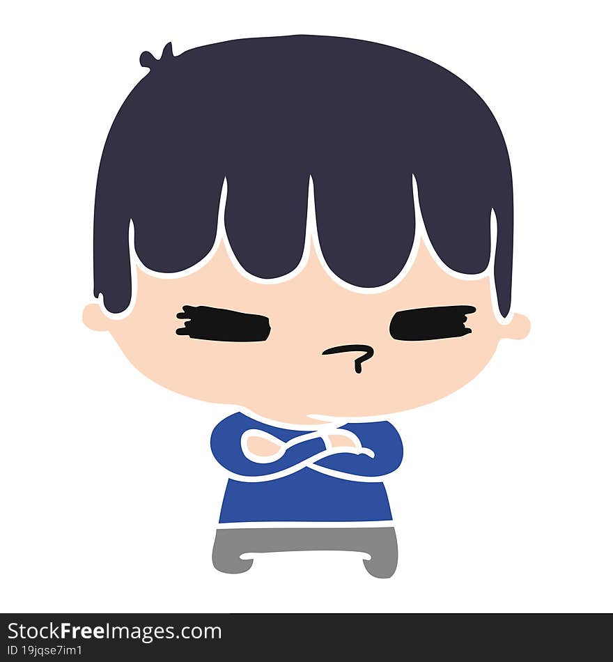 cartoon illustration of a kawaii cute cross boy. cartoon illustration of a kawaii cute cross boy