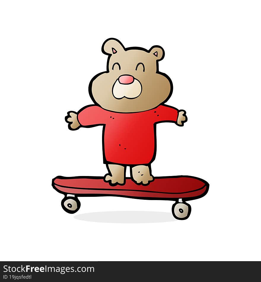 cartoon bear on skateboard