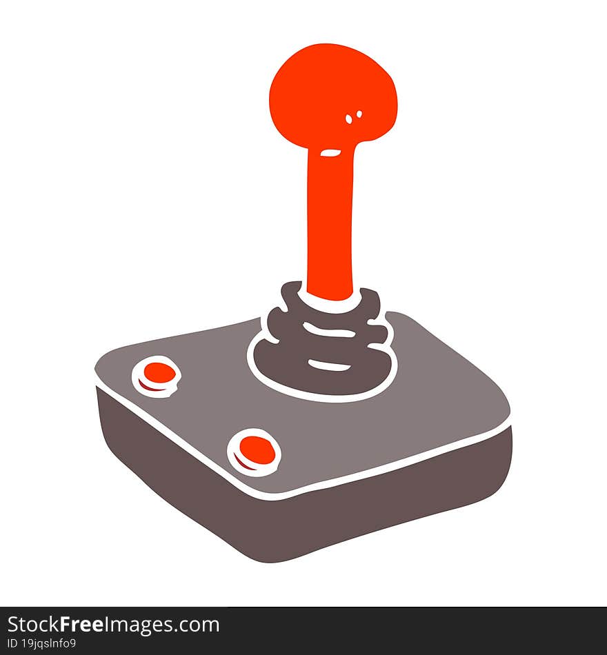 flat color illustration cartoon joystick