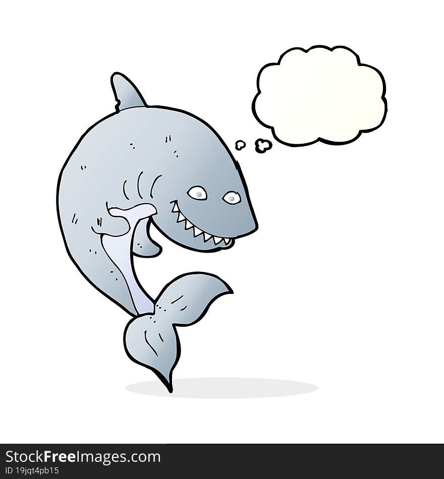 cartoon shark with thought bubble