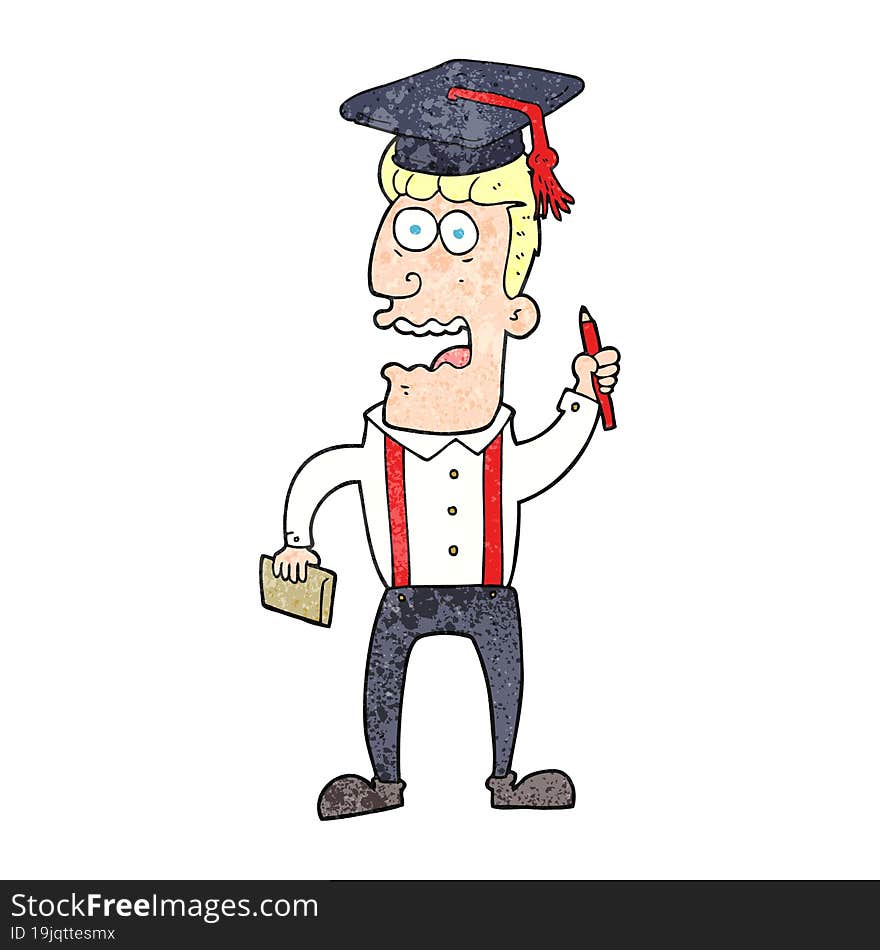 Textured Cartoon Stressed Student