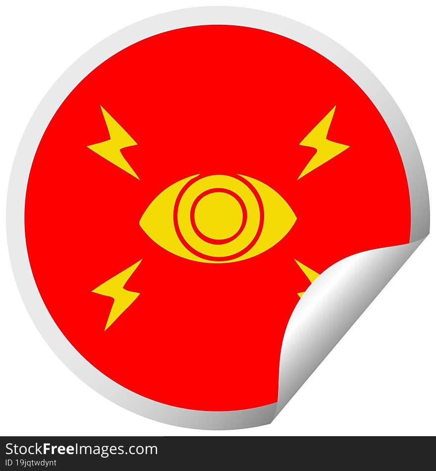 circular peeling sticker cartoon mystic eye