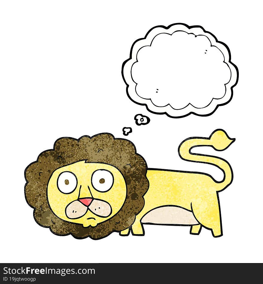 thought bubble textured cartoon lion