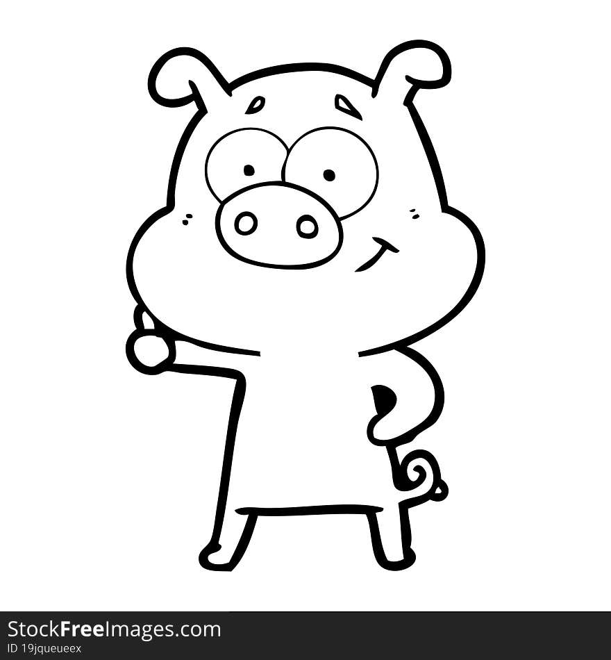 happy cartoon pig. happy cartoon pig