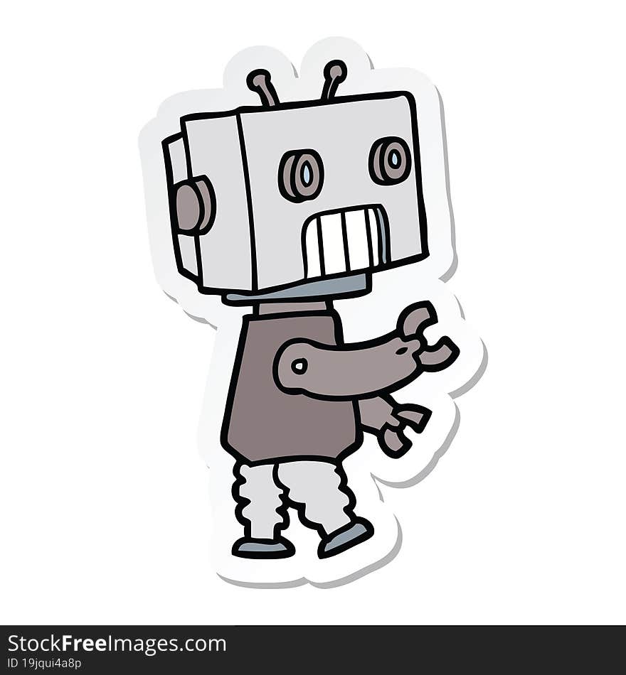 sticker of a cartoon robot