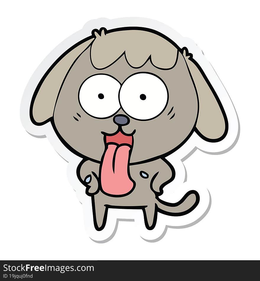 sticker of a cute cartoon dog