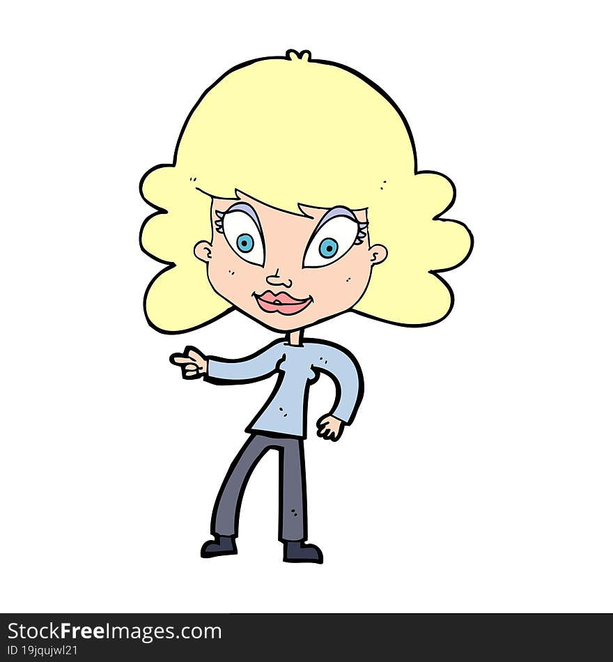 cartoon woman pointing