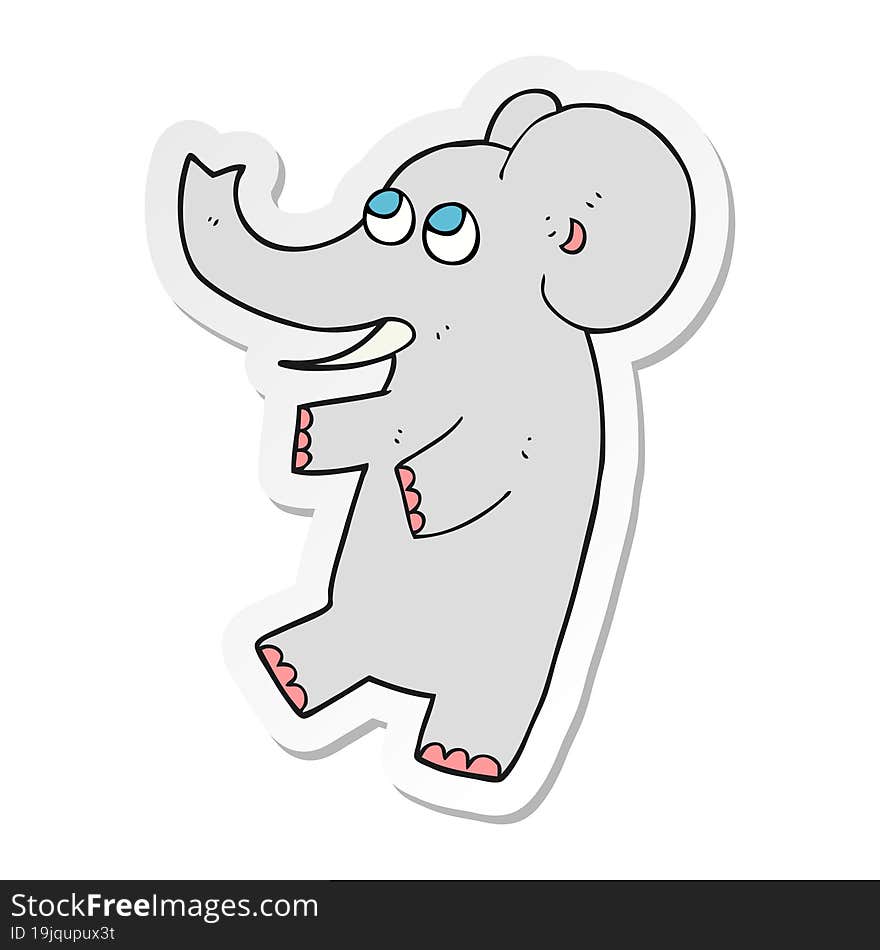 Sticker Of A Cartoon Cute Elephant