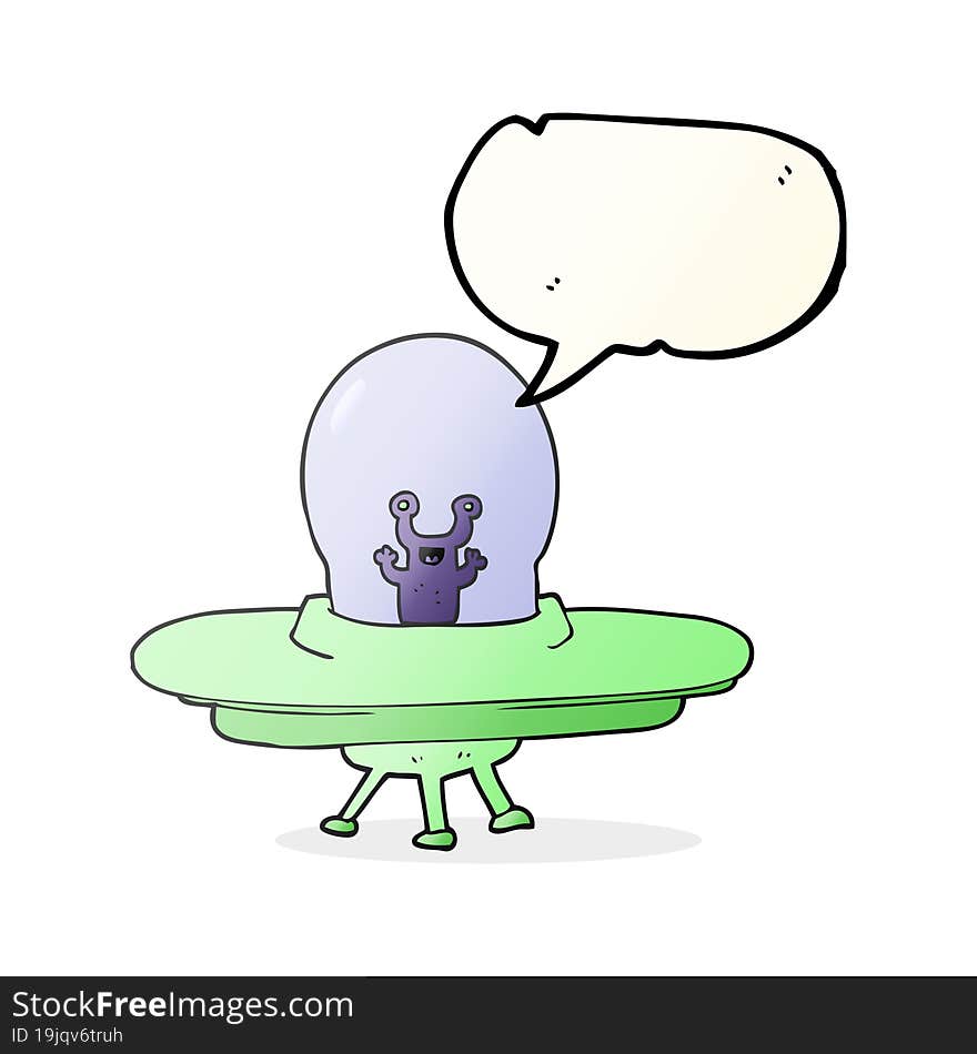 speech bubble cartoon alien spaceship