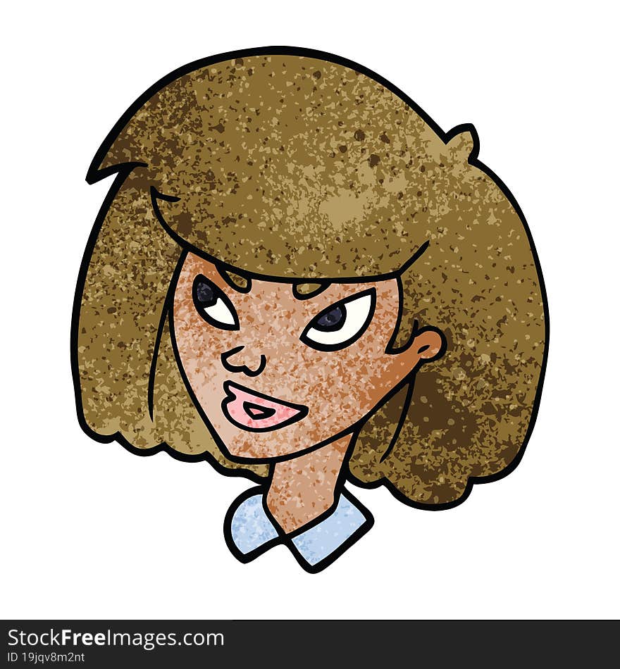 cartoon doodle face of a girl