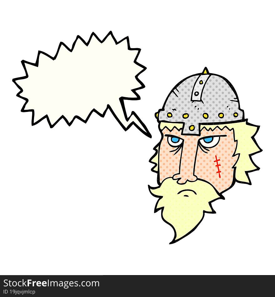 freehand drawn comic book speech bubble cartoon viking warrior