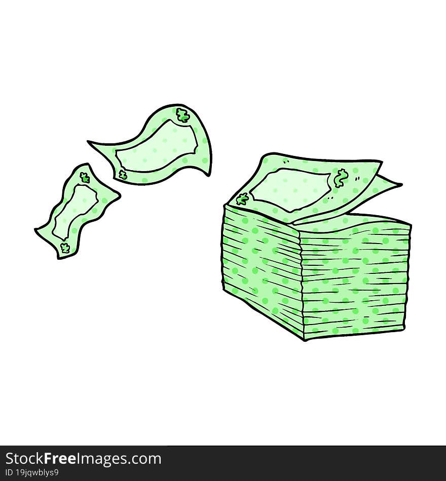 cartoon money blowing away. cartoon money blowing away