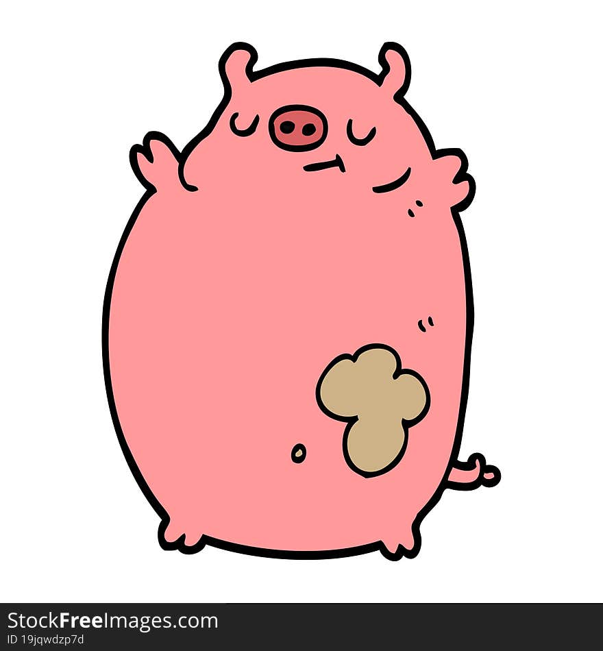 cartoon fat pig