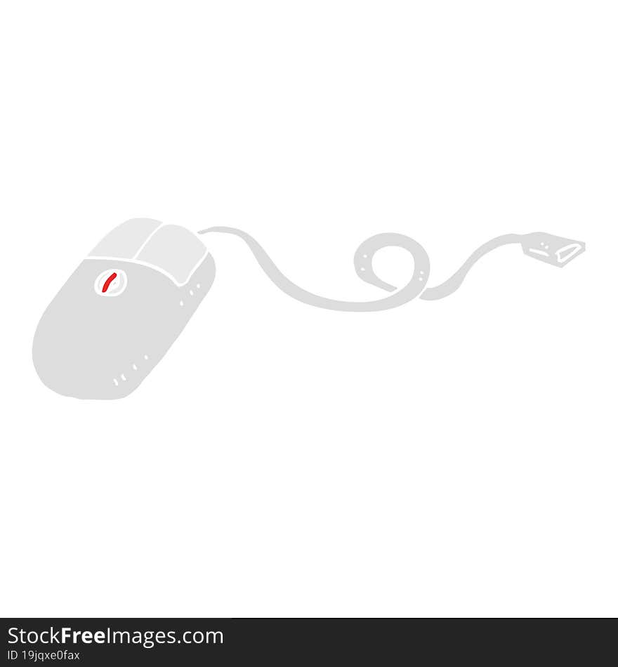 flat color illustration of a cartoon computer mouse