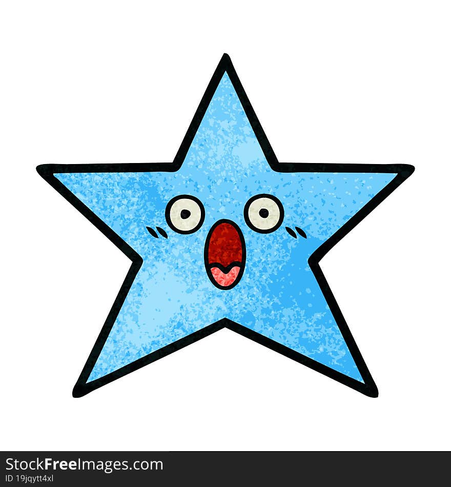 retro grunge texture cartoon of a star fish