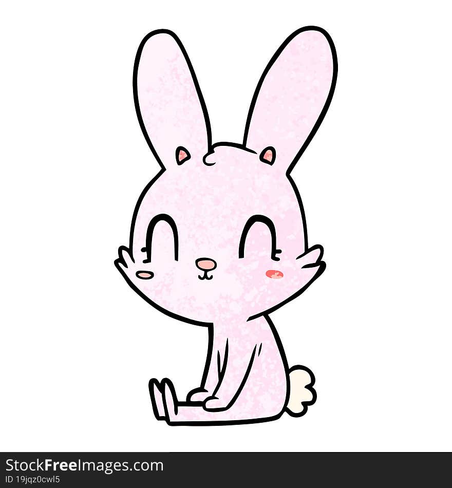 cute cartoon rabbit sitting. cute cartoon rabbit sitting