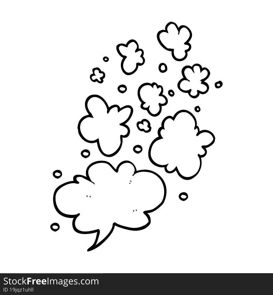 black and white cartoon decorative smoke puff elements