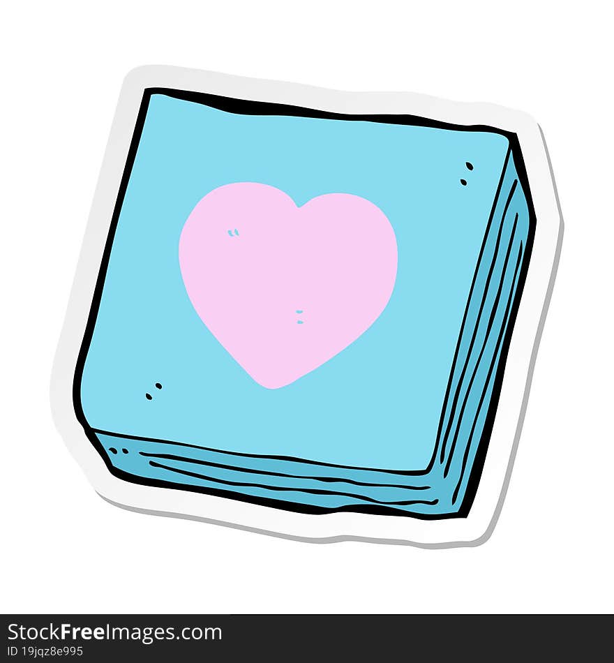 Sticker Of A Cartoon Love Heart Notes Pad