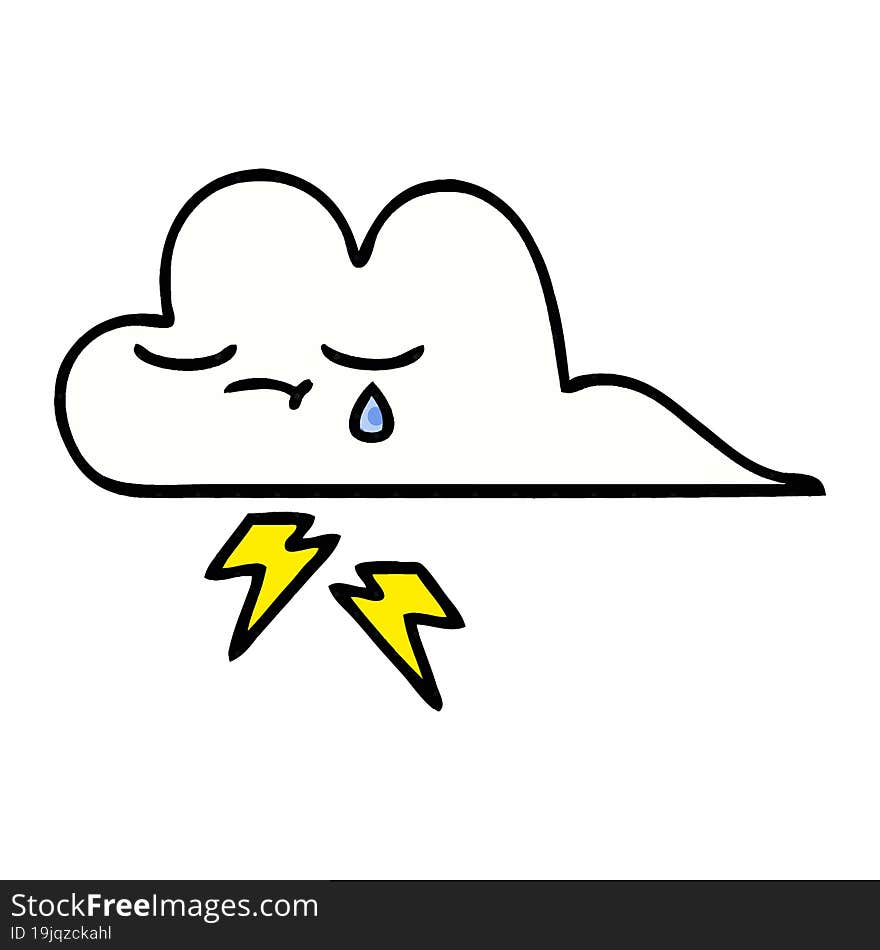 comic book style cartoon thunder cloud