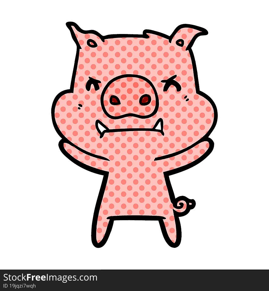 angry cartoon pig. angry cartoon pig