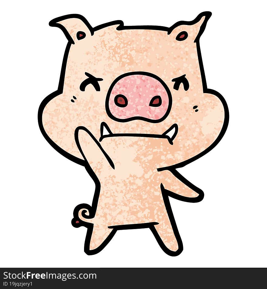 angry cartoon pig. angry cartoon pig