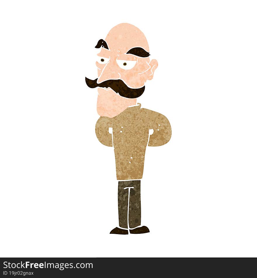 Cartoon Old Man With Mustache