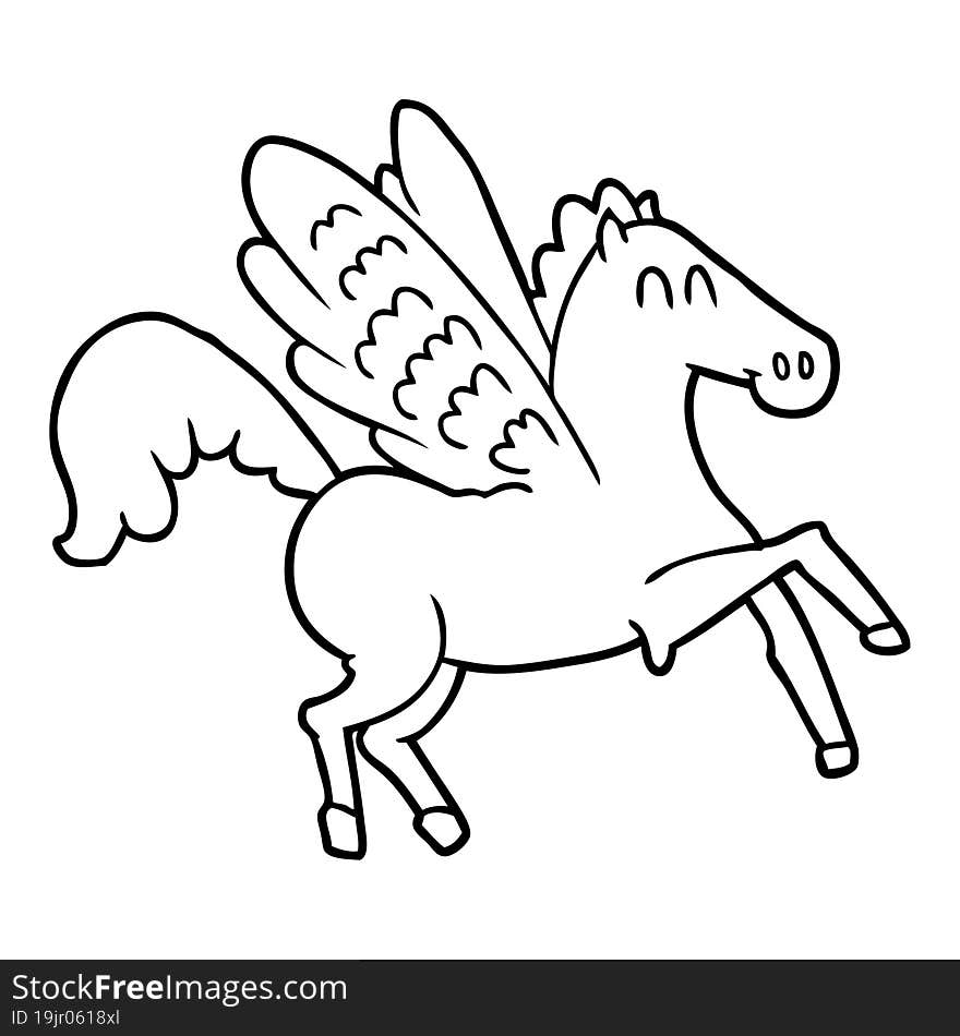 cartoon winged horse. cartoon winged horse