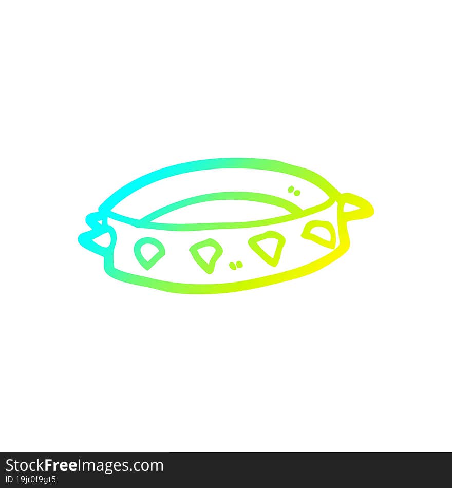 Cold Gradient Line Drawing Cartoon Spiked Dog Collar