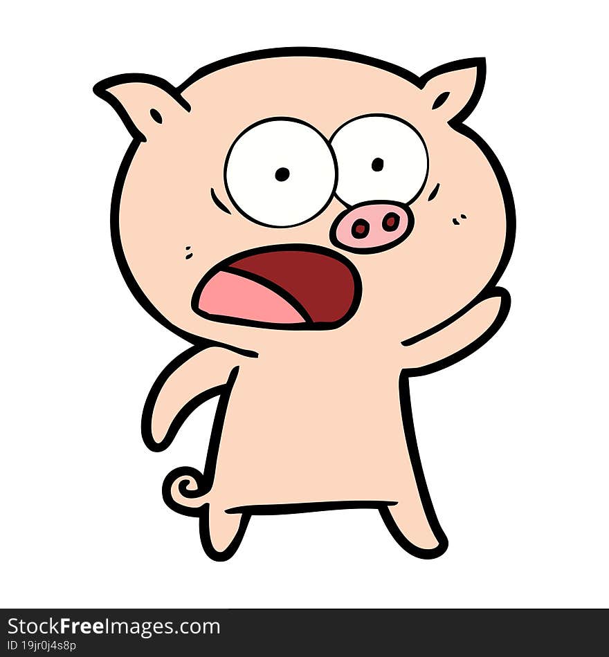 cartoon pig shouting. cartoon pig shouting