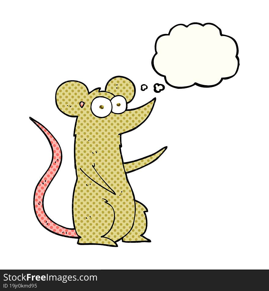 freehand drawn thought bubble cartoon mouse