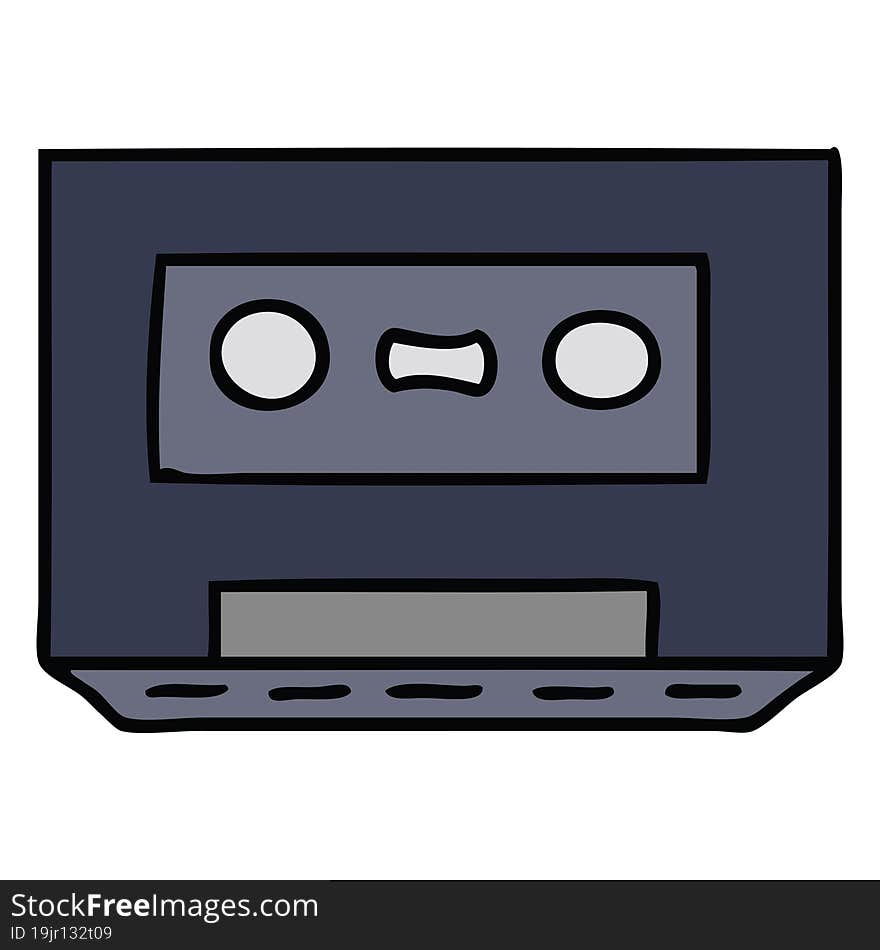 cartoon doodle of a retro cassette tape