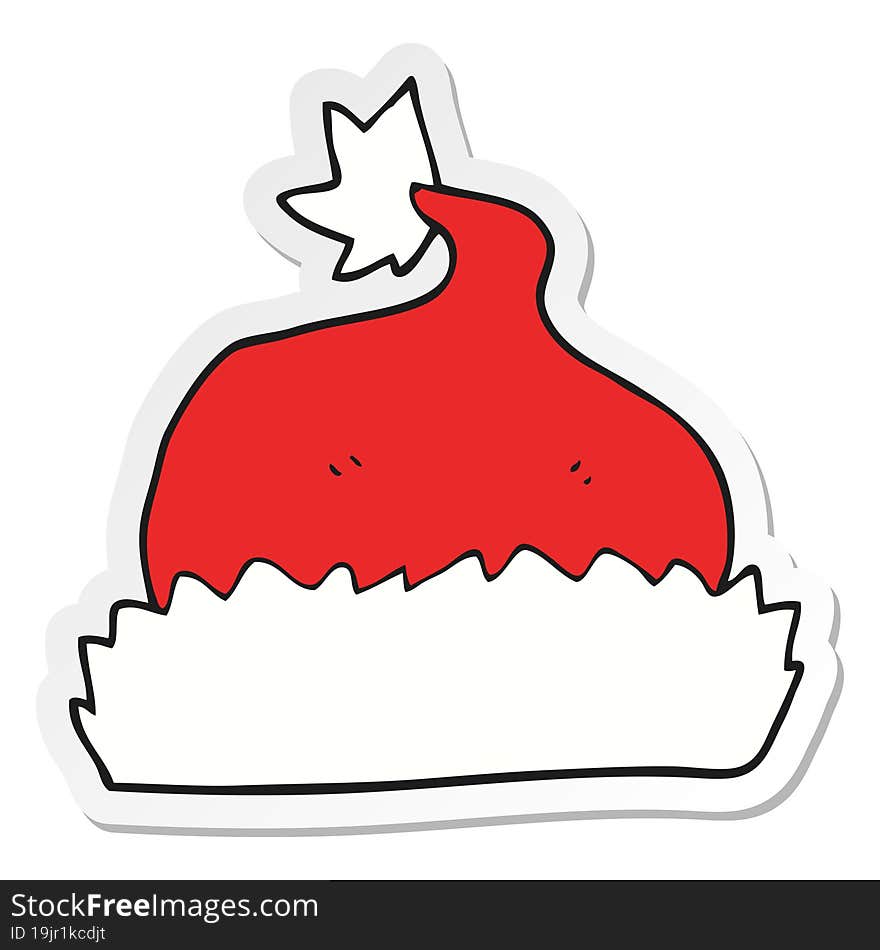 sticker of a cartoon santa hat