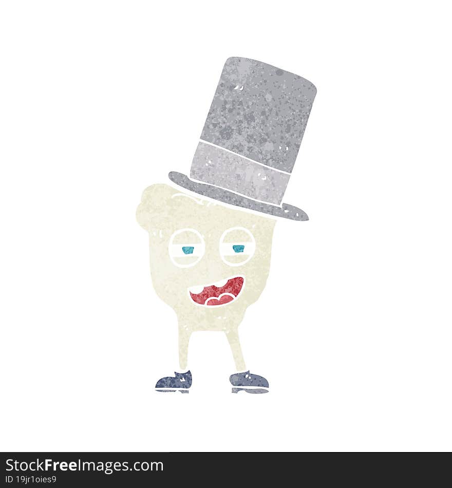 cartoon tooth with top hat