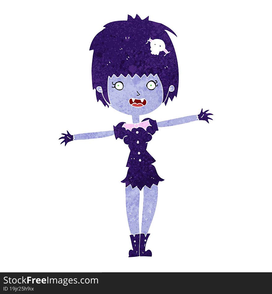 cartoon happy vampire girl