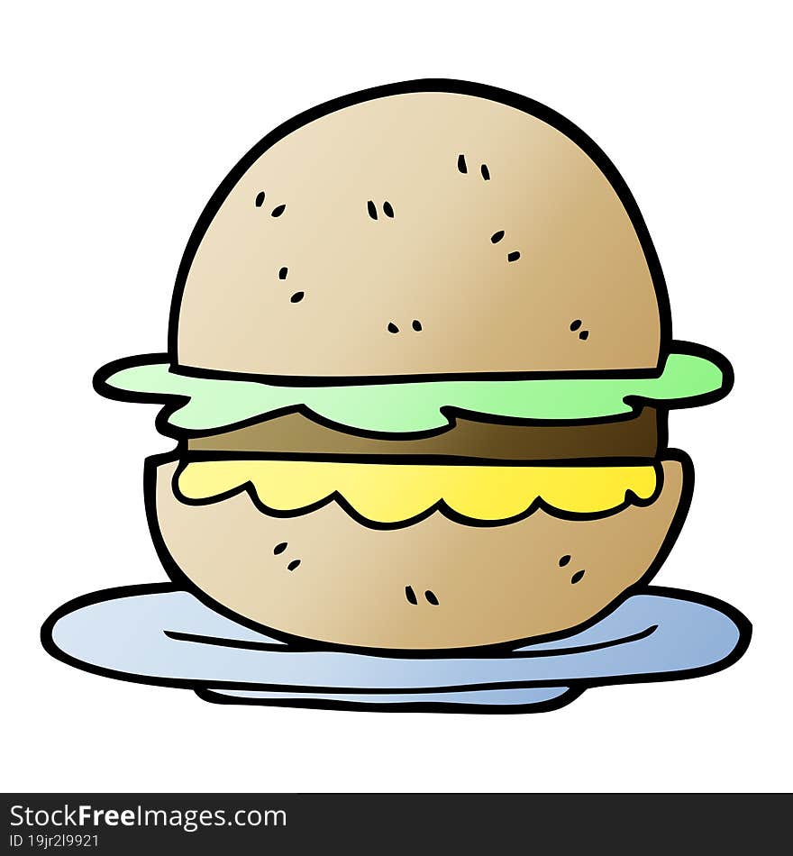 vector gradient illustration cartoon burger