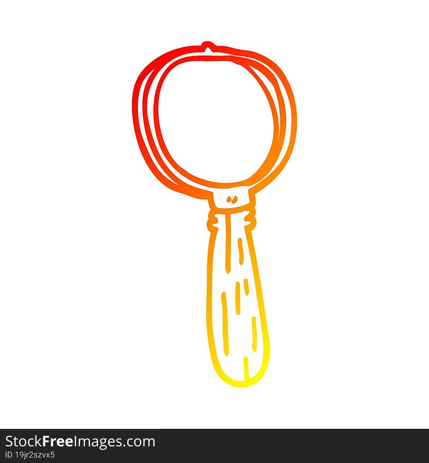 warm gradient line drawing cartoon magnifying glass