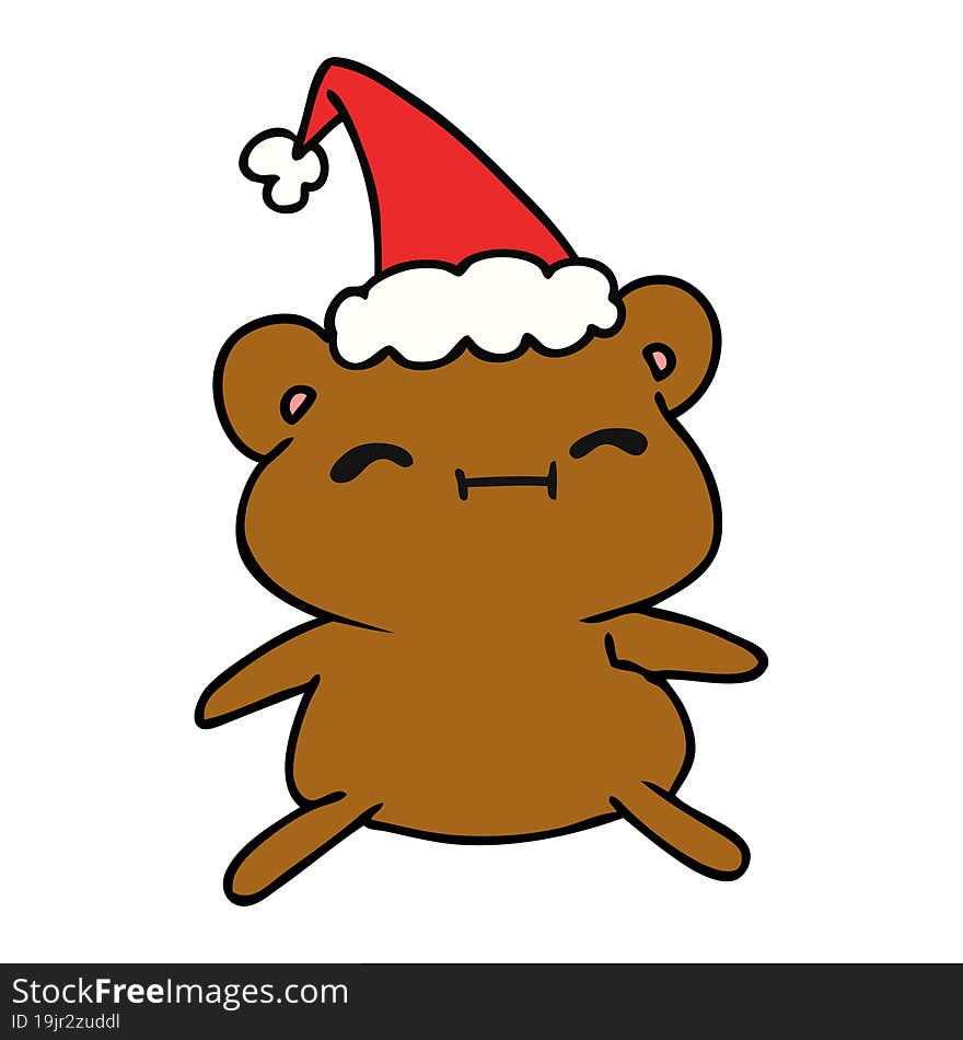 christmas cartoon of kawaii bear