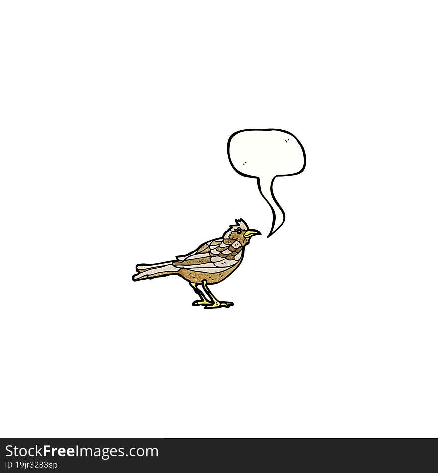 cartoon bird with speech bubble