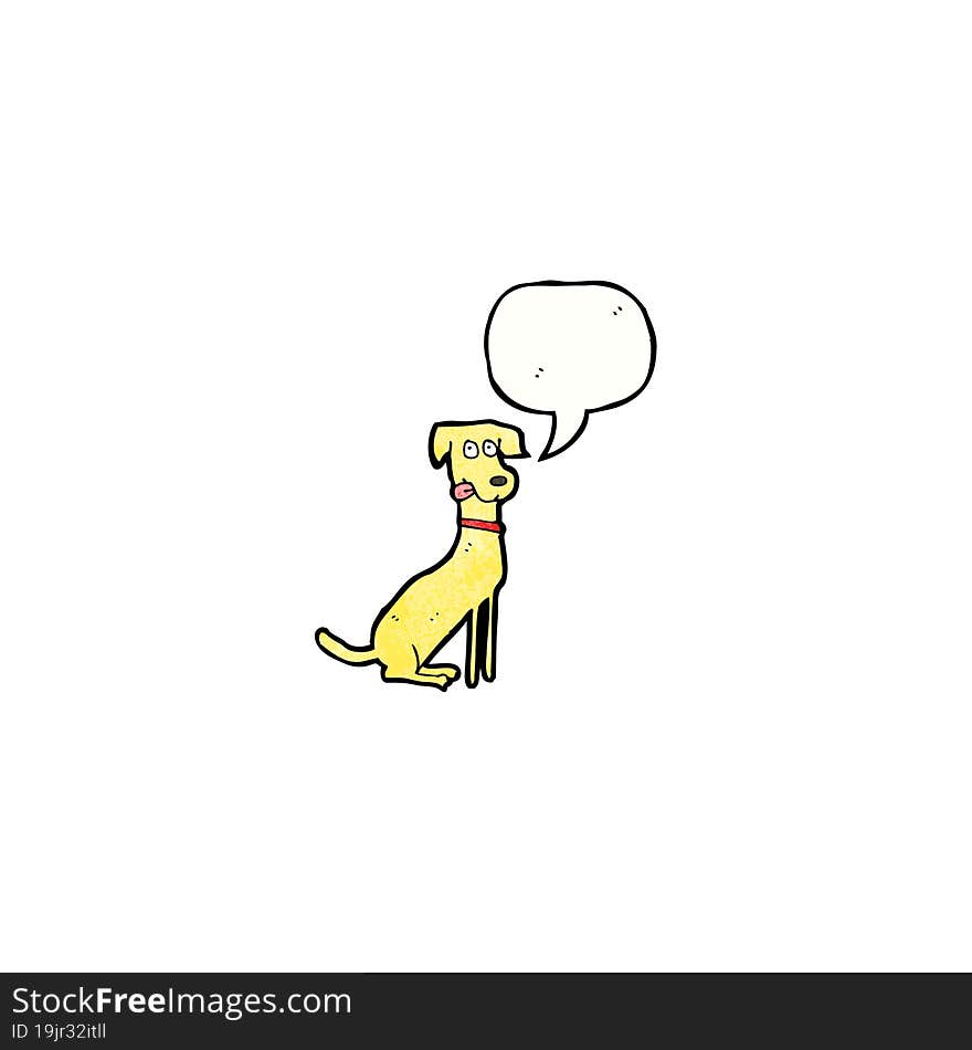 cartoon dog with speech bubble