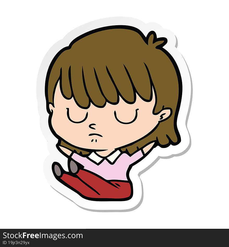 sticker of a cartoon woman