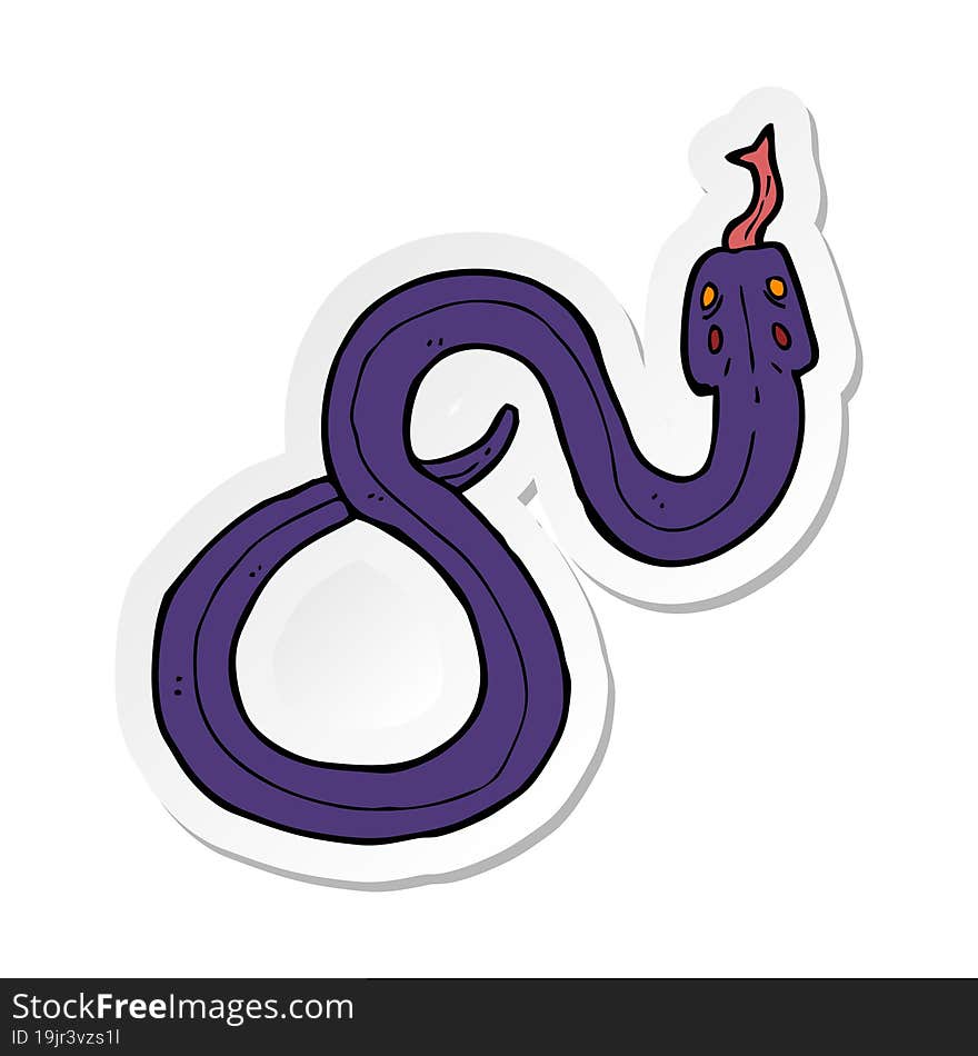 sticker of a cartoon snake