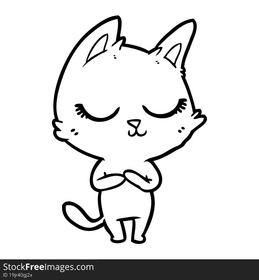 calm cartoon cat. calm cartoon cat